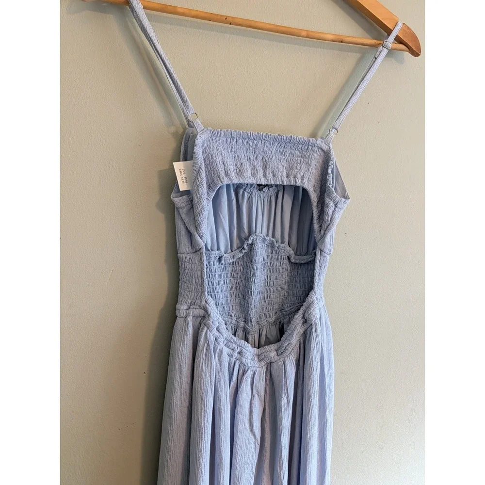 NWT Hollister Pant Jumpsuit Smocked Babydoll Coquette Boho Cottage Relaxed Beach
